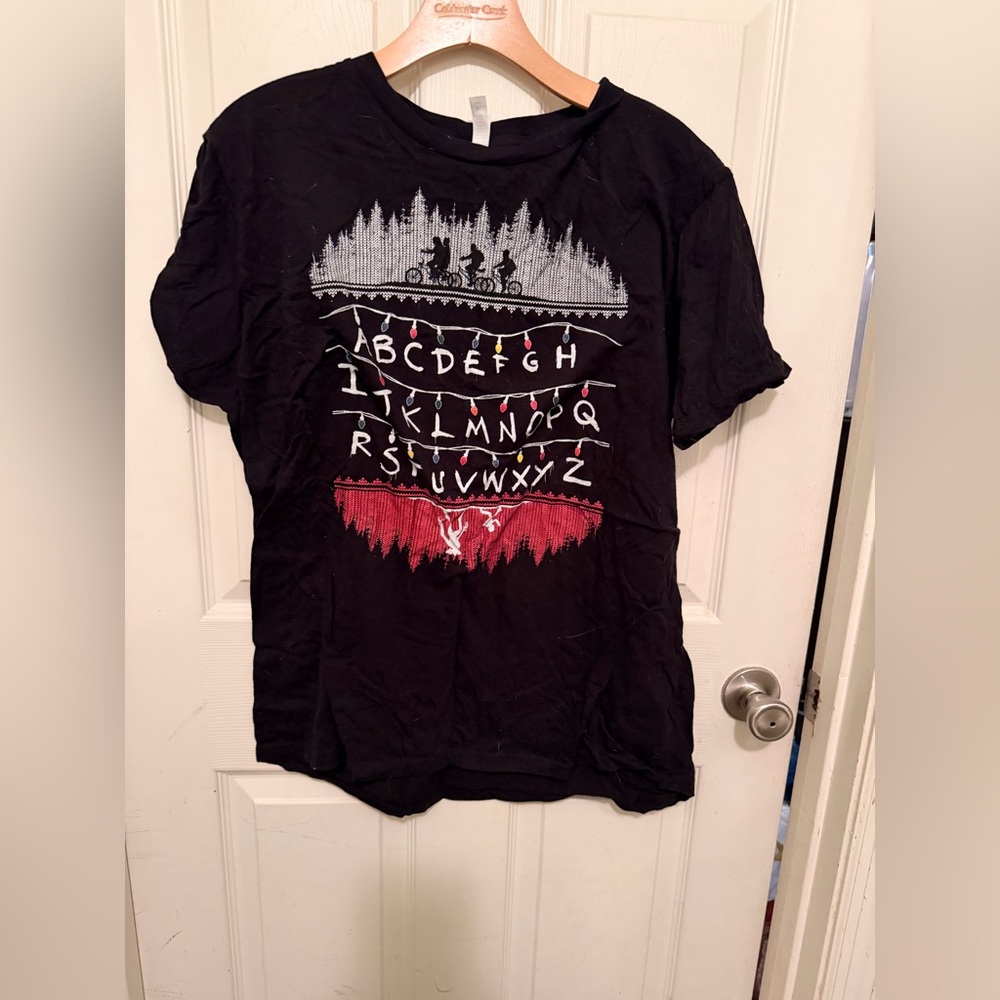 Stranger things Black Graphic T-Shirt